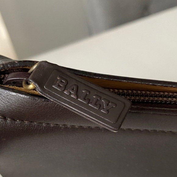 Bally Italian Brown Leather Shoulder Bag Red Strap Front Pockets w COA - Picture 13 of 17